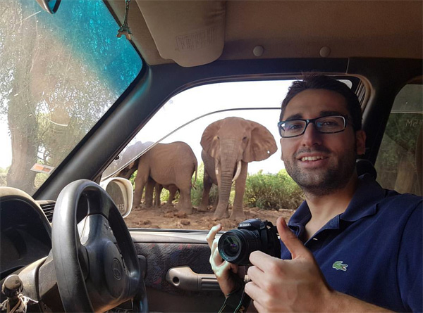 Con los elefantes en la Reserva Nacional de Samburu